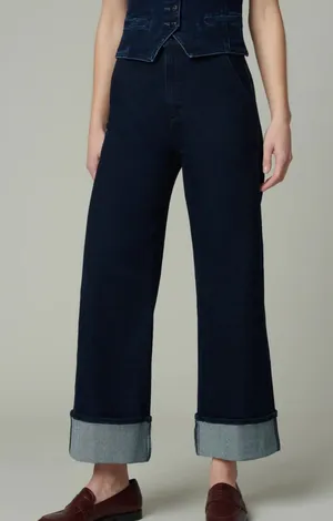 Joe's Jeans the Trixie HIGH RISE WIDE LEG CUFFED TROUSER 27‎ thumbnail 1