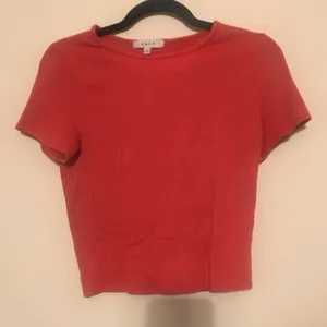 Gaze Short Sleeve Ribbed Cropped Tee Orange Size M thumbnail 1