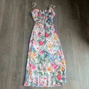 Lulus Clelia Ivory Multi Floral Satin Ruffled Midi Dress thumbnail 3