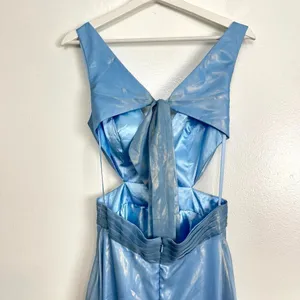 MAC DUGGAL High-Low Ruffle Gown in Powder Blue Size US 0 thumbnail 8