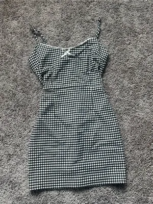 Urban Outfitters Black and White Gingham Mini Dress thumbnail 2
