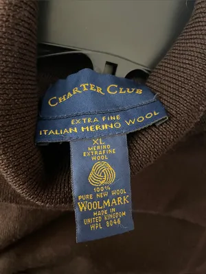 Charter Club Extra Fine Italian Merino Wool Turtleneck Sweater Vintage Size XL thumbnail 7