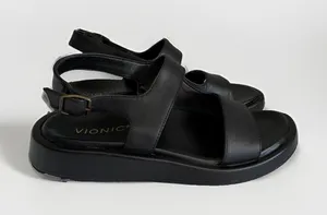 Vionic Madera Women's Size 8 Black Leather Slingback Platform Sandals thumbnail 1
