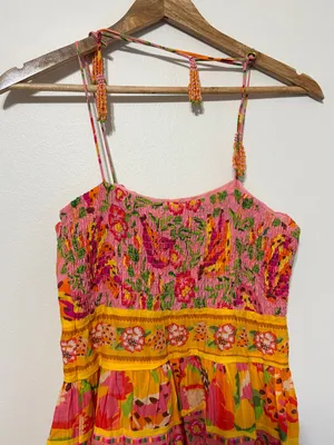 NEW Farm Rio Mixed Fruits Paradise Midi Dress Size XS NWOT Tropical Cotton thumbnail 9