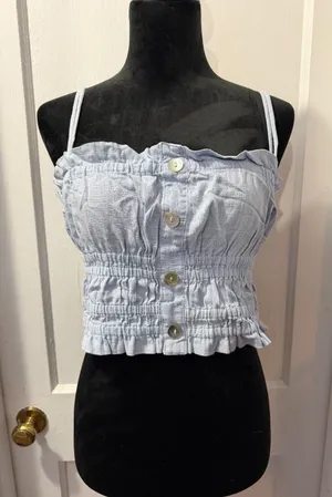 Vestique Blue Tank‎ Crop Top in M NWT thumbnail 1