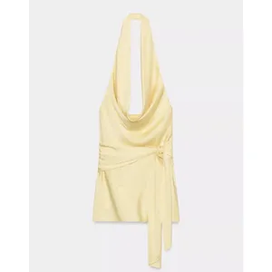 Zara Yellow Satin Silky Halter Mini Dress Kate Hudson Low Back Summer 90s Y2K thumbnail 2