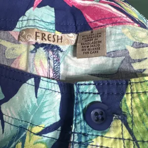 Fresh Bright‎ Tropical Hawaiian Casual Shorts Womens sz 8 Cruise beach chino thumbnail 4