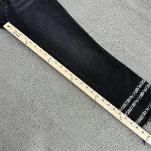 Driftwood Jeans Womens Size 27‎ Black Colette Snake Print Stripe Raw Cuff Crop thumbnail 13