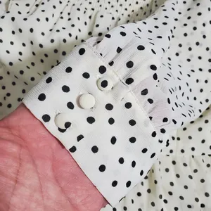 Madewell Smocked Ruffle-Shoulder Midi Dress in Inkbrush Dots‎ Size M thumbnail 10