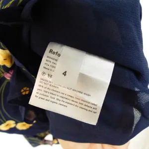 Reformation Dress Womens 4 Navy Floral Christine Ruffled Mini Tie Strap Viscose thumbnail 14
