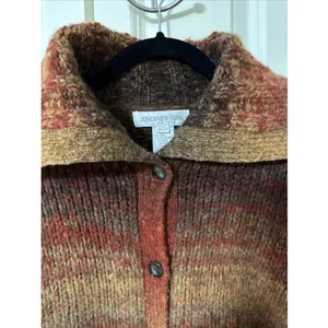 Women's Vintage Jones New York Wool Blend Long Button Up Sweater Y2K 90's Small thumbnail 2