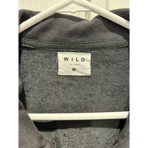 Anthro Wilo The Label Womens M Charcoal Gray Quarter Zip Pullover Sweatshirt thumbnail 3
