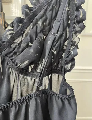 Victoria’s Secret Black Teddy Neglige Lingerie L thumbnail 6