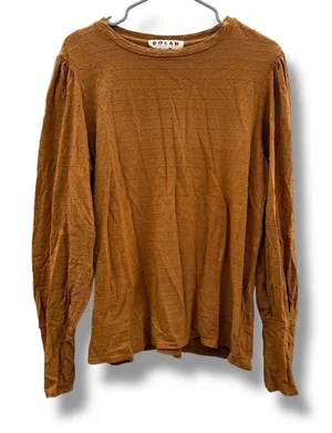 Anthropologie Dolan Textured Knit Top Women’s Size Large‎ Long Sleeve Rust thumbnail 1