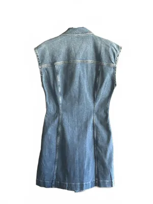 Etica Gabriela Denim Dress M Coquette Aesthetic Sustainable Jean Mini Button Up thumbnail 4