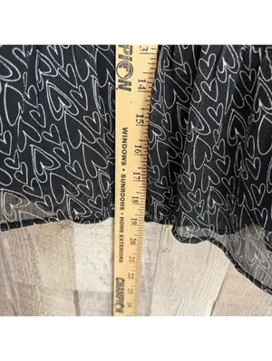 LOFT Women's XS Black Heart Print Tiered Ruffle Skirt thumbnail 7