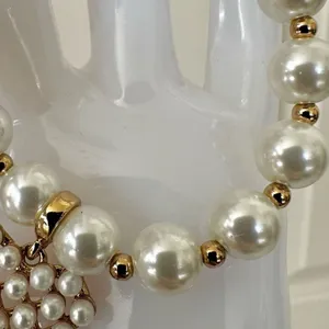 Faux pearl heart charm stretchy bracelet thumbnail 9