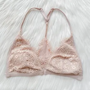 Victoria's Secret light dusty pink / ivory lace bralette thumbnail 1