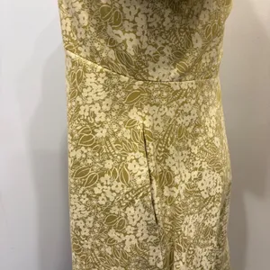 Pact Organic Cotton Floral Fit and Flare V-Neck Midi Dress Chartreuse Yellow S thumbnail 5