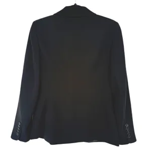 Ann Taylor Womens Black Three Button Pick Stitch Blazer Suit Jacket Sz 4 Career thumbnail 2