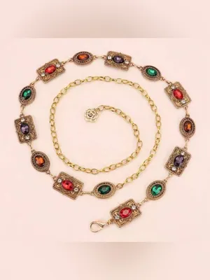 👑👑👑BOGOHO👑👑👑Gold or Silver Multi-Stone Chain Waist Belt - Women Accessories thumbnail 3