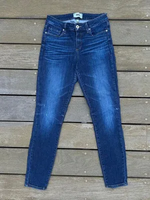 Paige Verdugo Ankle Blue Dark Wash Skinny Jeans thumbnail 6