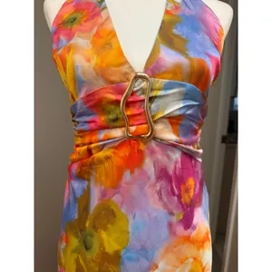Show Me Your Mumu Chelsea Maxi Dress Brushed Blooms Abstract Print Size Small thumbnail 6