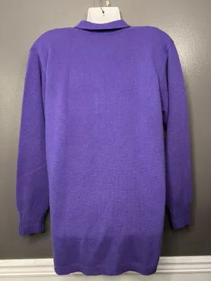 Vintage Saks Fifth Avenue Knit Sweater Tunic Womens Medium Purple Long Sleeve thumbnail 5