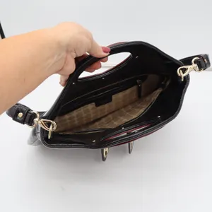 Kate Spade Handbag Womens Large Patent Leather Black Cutout Handle Excellent thumbnail 7
