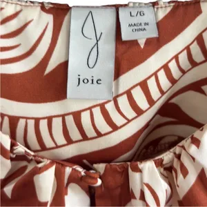 EUC Joie Floral Blouse Chestnut Cream Size Large thumbnail 2