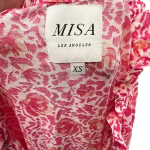 Misa Los Angeles‎ Lilian Dress Tiered Ruffle Animal Floral Print Pink Size XS thumbnail 15