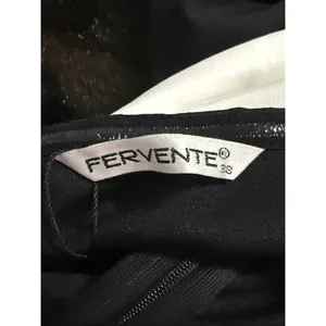 FERVENTE Formal Cocktail Black white Long Dress Evening Wedding Party 38 M New thumbnail 5