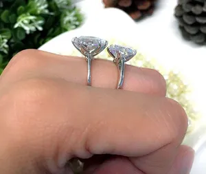 Single Solitaire Real 925 Silver 5ct Diamond Ring thumbnail 8