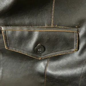 Leather Look Distressed Vintage Brown Jacket Size XL thumbnail 9
