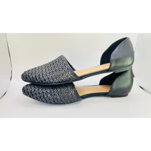 Lauren Conrad Calcite black weave D’Orsay pointy flats womens sz 9.5 thumbnail 3