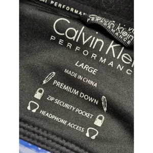 Calvin Klein Womens Blue Metallic Down Puffer Vest Large thumbnail 4