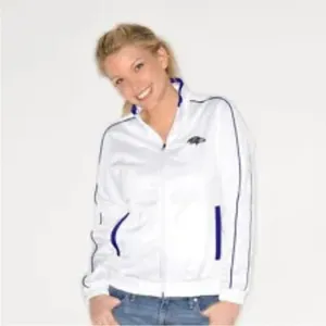 NFL BALTIMORE RAVENS White Light Weight Track Jacket Coat Bling Womens Medium thumbnail 10