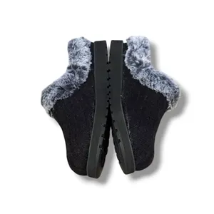 Skechers‎ BOBS Keepsakes Slippers Womens 7 Black Cable Knit Faux Fur Memory Foam thumbnail 3