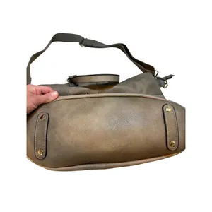 Moda Luxe Taupe Convertible Satchel Crossbody‎ Bag Gold Hardware thumbnail 6