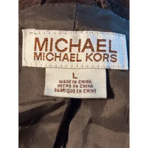 Michael Michael Kors Brown Suede Leather Jacket Contrast Stitch Buckle Large thumbnail 8