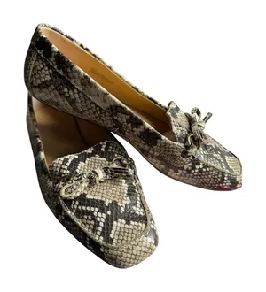 Talbots Snakeskin Leather Loafers Women's 7.5M | Neutral Flats thumbnail 1