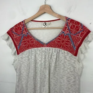 Anthropologie One September Evin Embroidered Knit Top size Large thumbnail 4