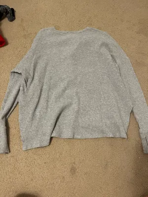 Aerie Gray Waffle Knit Sweater thumbnail 4