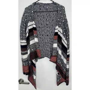 Buckle Striped Fly Away Knit Cardigan Sweater thumbnail 4
