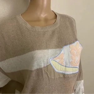 Vintage Carol Little Striped Coastal Seashell Sweater thumbnail 3