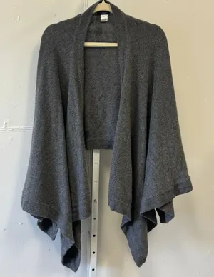 Talbots‎ Cashmere Blend Open Front Shawl Sweater Grey Womens O/S One Size thumbnail 1