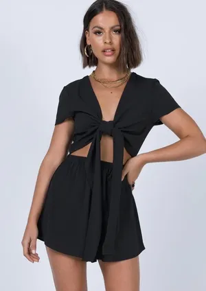 Princess Polly “Ragnar” Romper….Sz: 8….Color: Black….Excellent Preowned thumbnail 1