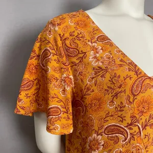 Patrons of Peace Babydoll Dress Paisley Floral Mini Women Sz Large‎ Boho Tiered thumbnail 10