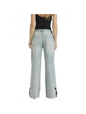 Pacsun Lena Low Rise Super Baggy Jeans Bow Light Indigo NWT Marita Size 26 thumbnail 4