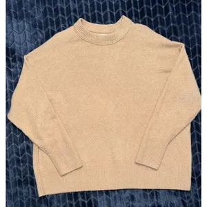 Aerie Women's CozyUp Beige Sweater Oversized Crew Neck Soft Size Large thumbnail 1